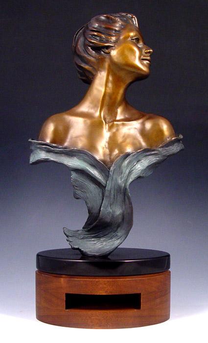 Appraisal: PERKINS Shalah American th C ''Remembering'' Patinated Bronze Bust of