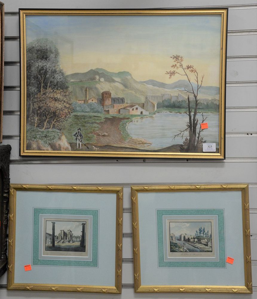 Appraisal: Ten Piece Group of Framed Scenes to include a large