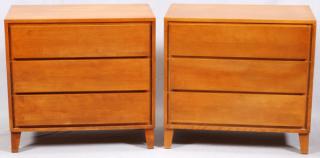 Appraisal: CONANT BALL MAPLE CHESTS OF THREE DRAWERS TWO H W