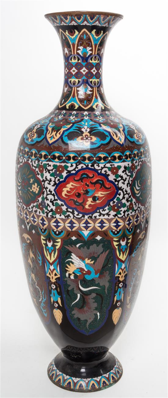 Appraisal: Sale Lot A Large Japanese Cloisonne Vase Height inches -