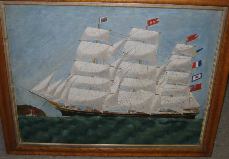 Appraisal: AMERICAN SCHOOL TH CENTURY Clipper ship B B oil on