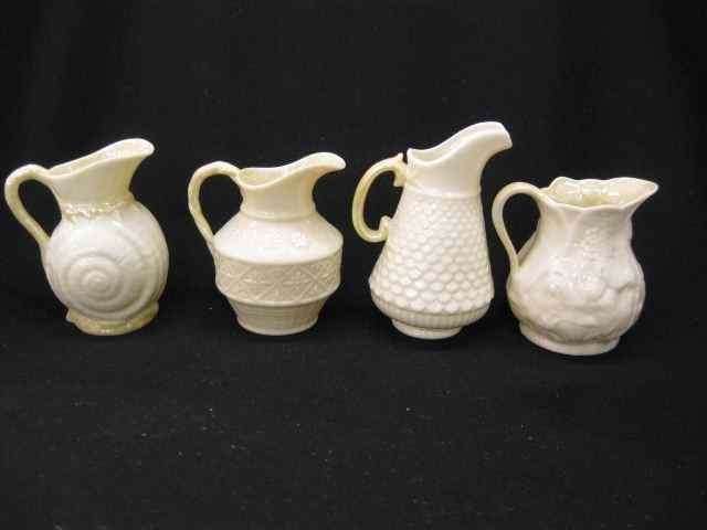 Appraisal: Irish Belleek Porcelain creamers black green mark '' excellent