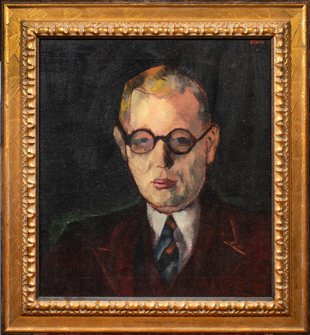 Appraisal: PAINTING PORTRAIT OF A MAN WITH GLASSES German School th