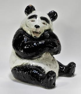 Appraisal: Italian Terracotta Art Pottery Panda Sculpture ITALY TH CENTURY An