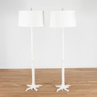 Appraisal: Pair Designer enameled tree branch floor lamps Pair Designer enameled