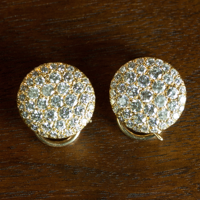 Appraisal: PAIR OF VAN CLEEF APRELS DIAMOND EARRINGS each k yellow