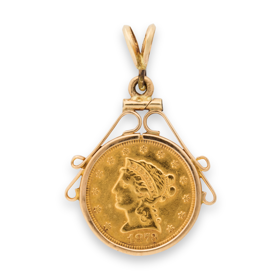 Appraisal: A GOLD COIN PENDANT A gold coin pendant a dollar