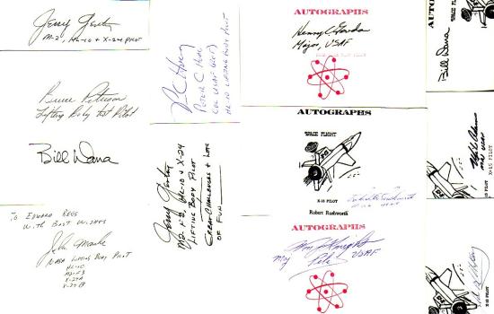 Appraisal: Autographed Cards A group of index and slightly larger cards