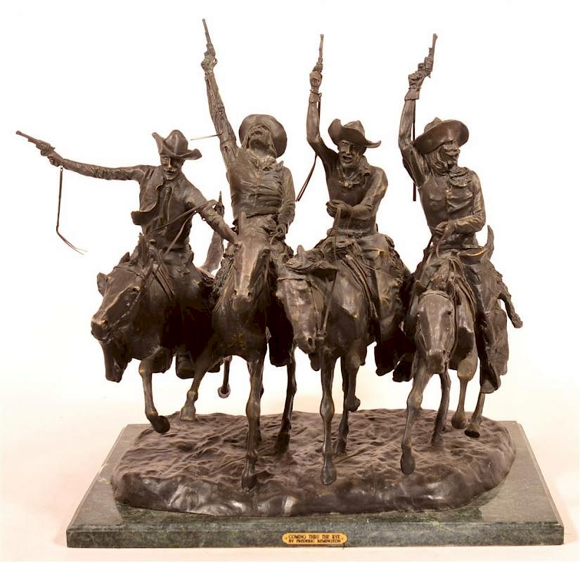 Appraisal: Copy of a Frederick Remington Bronze Sculpture Copy of a