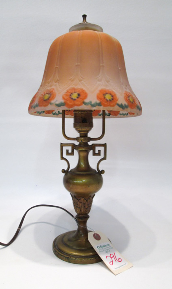 Appraisal: PAIRPOINT BOUDOIR LAMP The gilt metal footed base marked Pairpoint