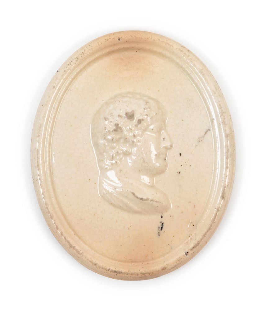 Appraisal: A Leeds Pottery Cameo Medallion A Leeds Pottery Cameo Medallion