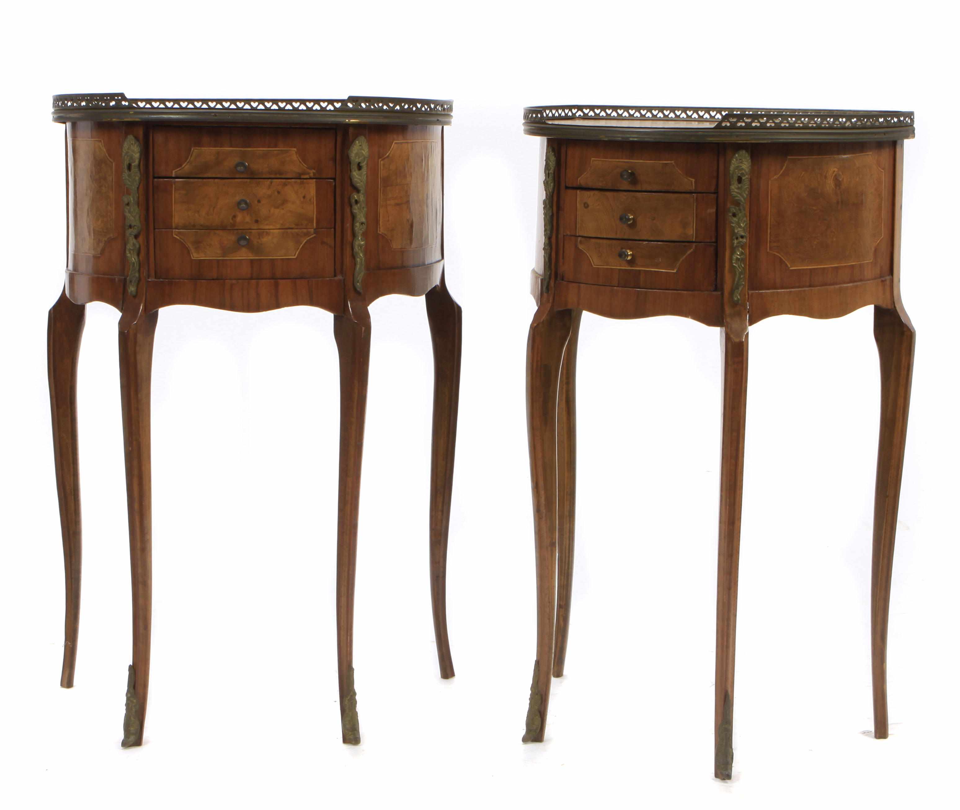 Appraisal: A pair of Louis XVI style gilt metal mounted walnut