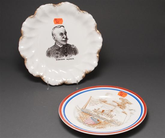 Appraisal: Bennett Pottery transfer decorated Remember the Maine plate and an