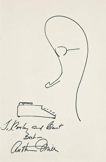 Appraisal: Arthur MILLER American - Self-portrait ink on paper x x