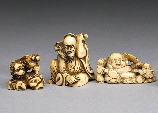 Appraisal: Japanese Works of Art Netsuke and Okimono Property from the