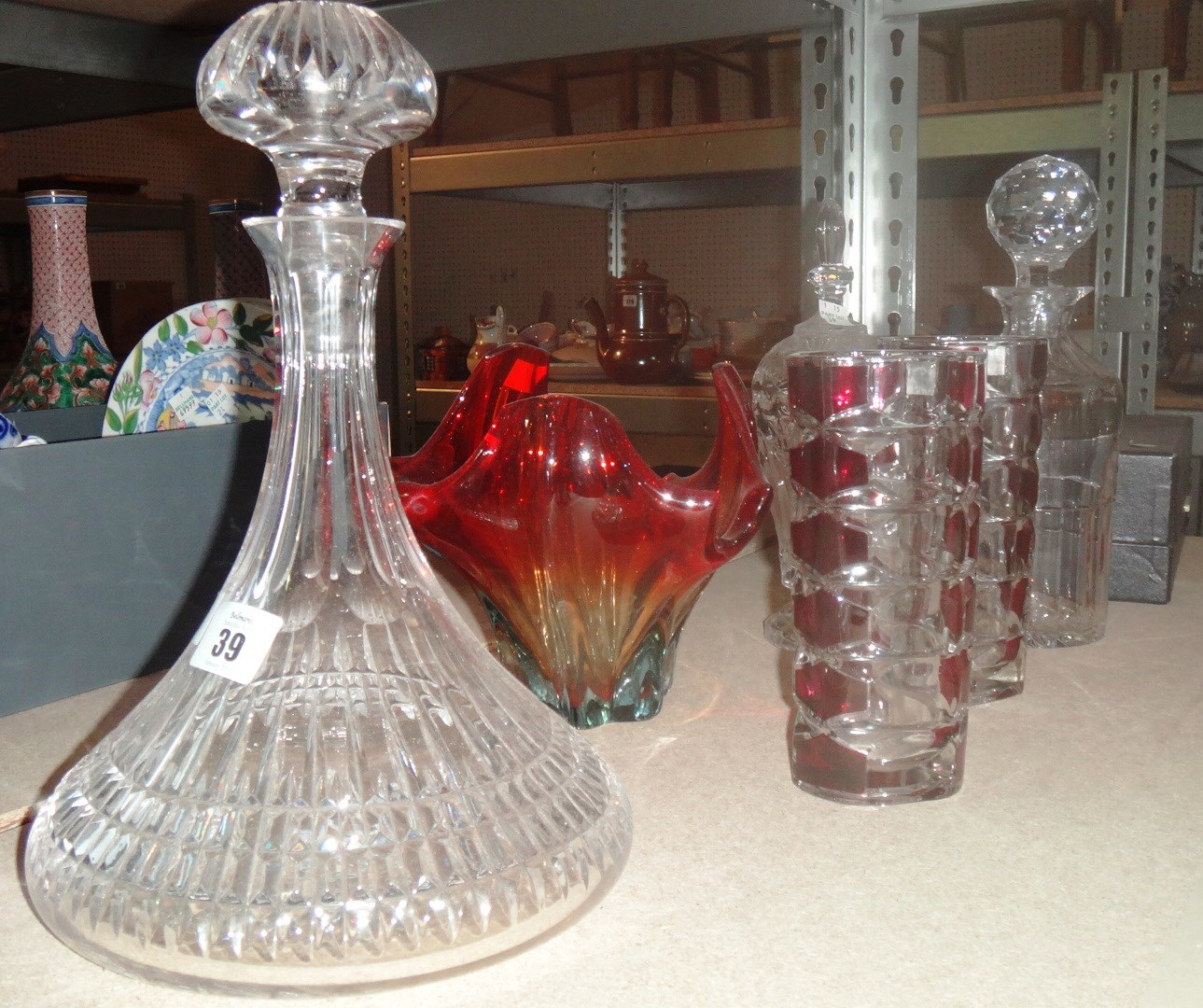 Appraisal: A quantity of glassware including decanters vases and sundry