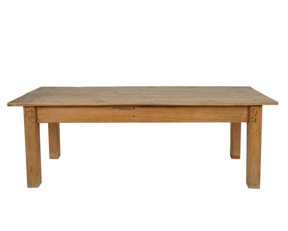 Appraisal: NORMAN LEAR RUSTIC PINE BENCHCondition split to top board commensurate