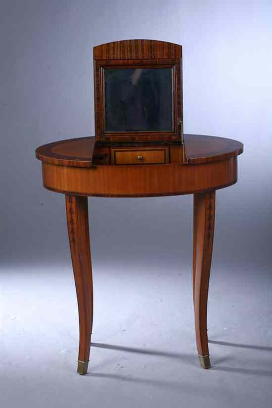 Appraisal: HEPPLEWHITE STYLE MAHOGANY AND ROSEWOOD INLAID LADY'S DRESSING TABLE by