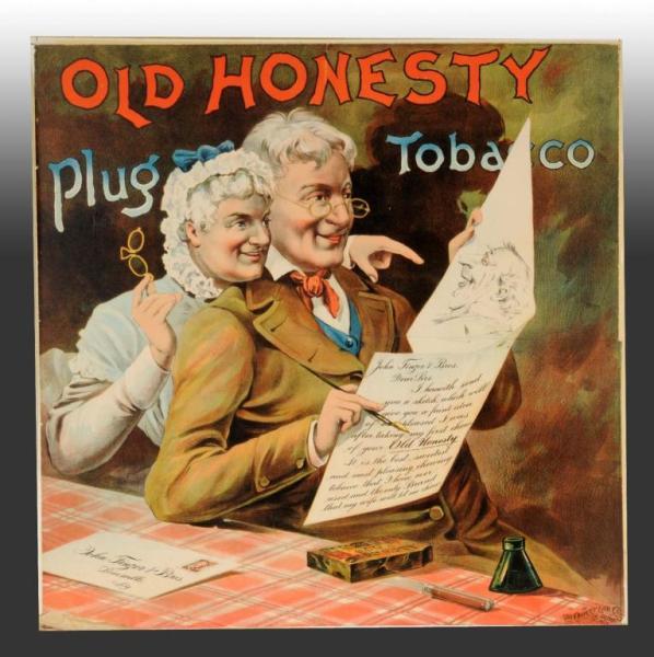 Appraisal: Paper Litho Old Honesty Plug Tobacco Poster Description to Mounted