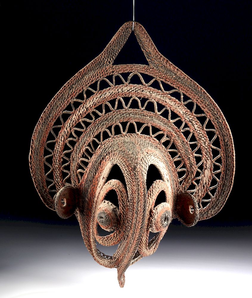 Appraisal: th C Papua New Guinea Abelam Woven Fiber Yam Mask