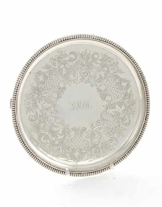 Appraisal: George III sterling salver by Timothy Renou London dated gadroon