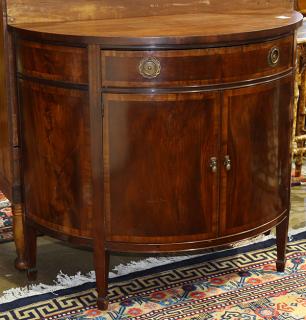 Appraisal: Federal style demi-lune chest having a single drawer case and