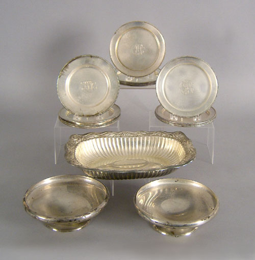 Appraisal: Twelve sterling silver plates together with a pair of bowls