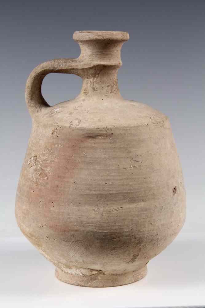 Appraisal: ANCIENT POTTERY - Medium Sized Terra Cotta Jug with squared