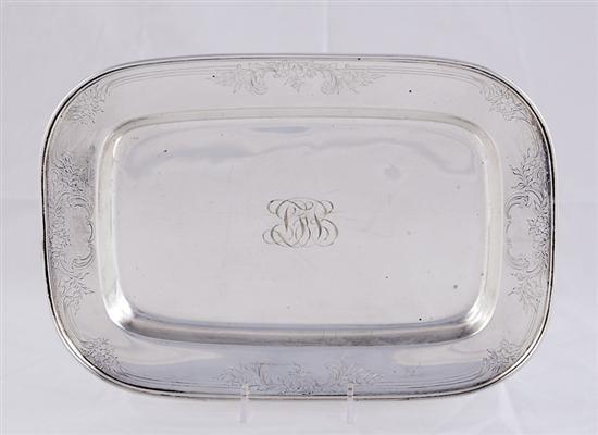 Appraisal: Reed Barton silver bread tray rectangular body with rounded corners