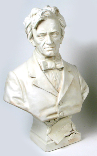 Appraisal: CAST METAL SCULPTURE a bust of Franz Grillparzer Vienna -