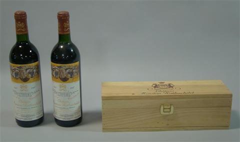 Appraisal: THREE BOTTLES OF CHATEAU MOUTON ROTHSCHILD Including two bottles and