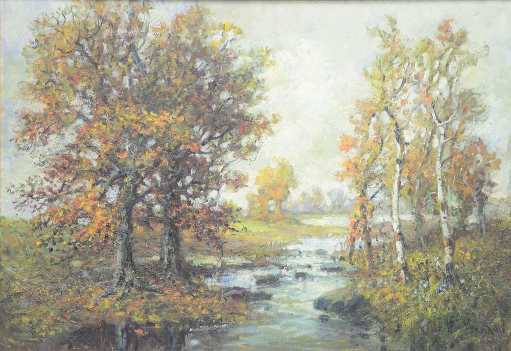 Appraisal: Francis William van Vreeland American - Autumn Scene along the