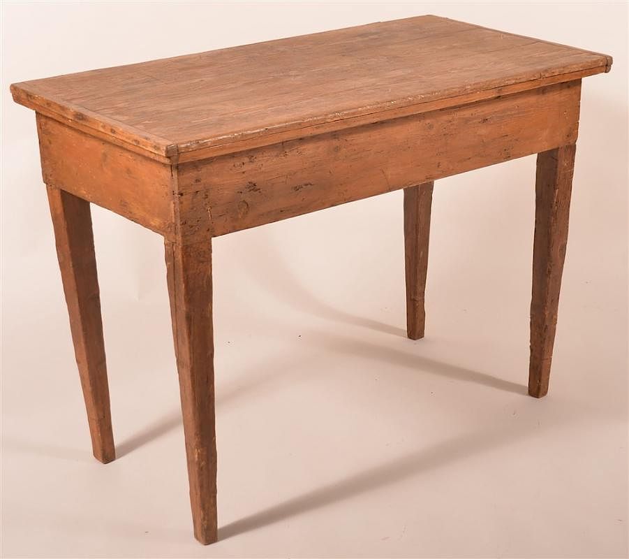 Appraisal: th C Swivel Top Pine Work Table th C Swivel