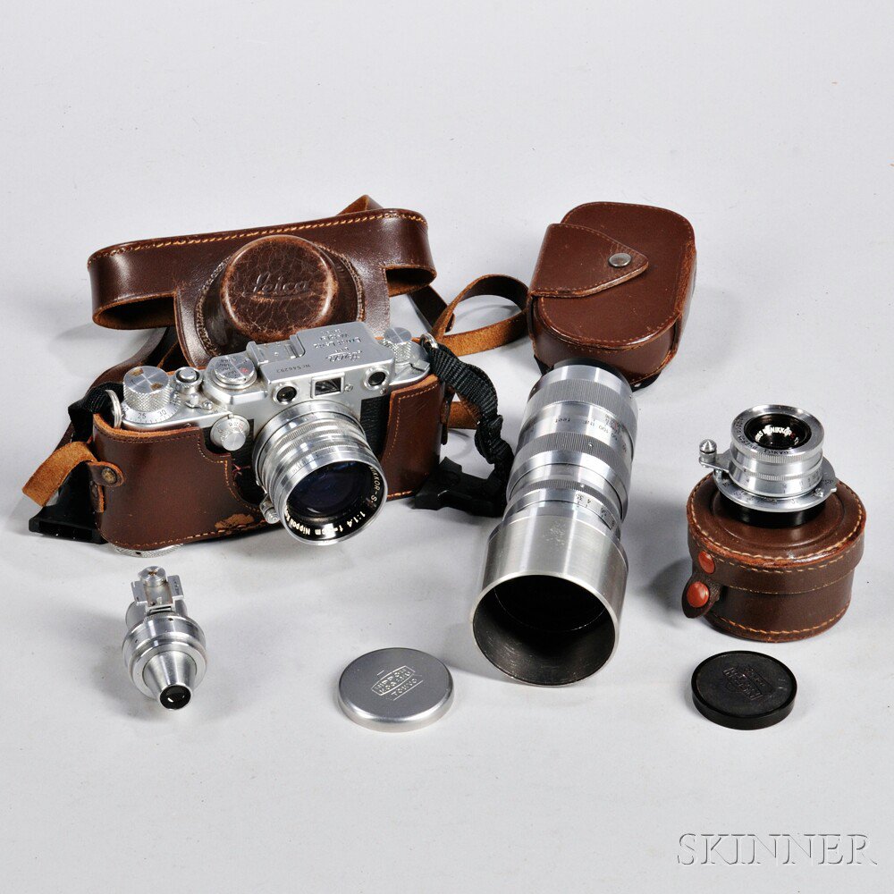 Appraisal: Leica IIIF with Three Nikon Lenses Germany and Japan c