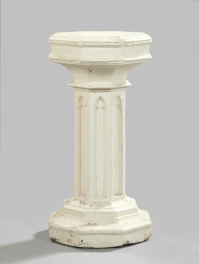 Appraisal: Gothic-Style Cast Plaster Octagonal Pedestal first quarter th century the