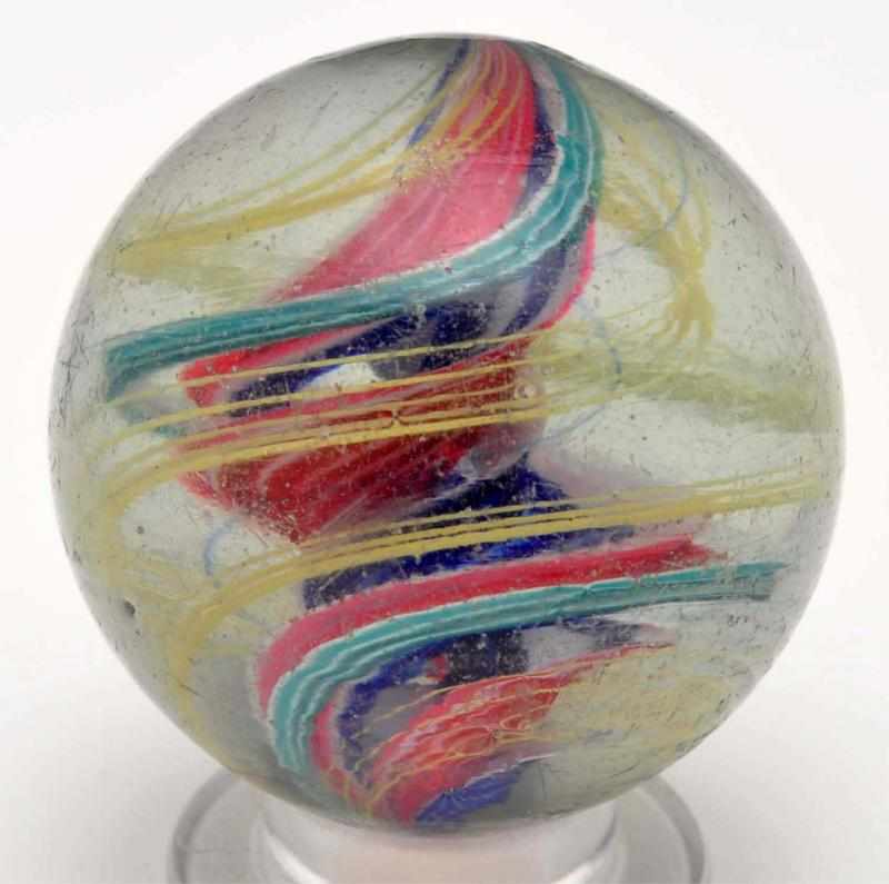 Appraisal: -Stage Double RibbonTornado Twist Swirl Marble Description Heavily twisted double