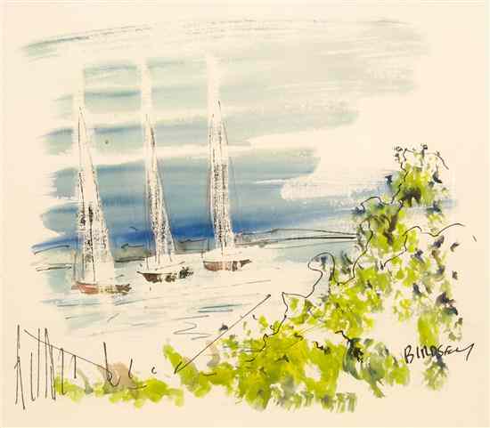 Appraisal: Alfred Birdsey British - Sail Boats watercolor and ink signed