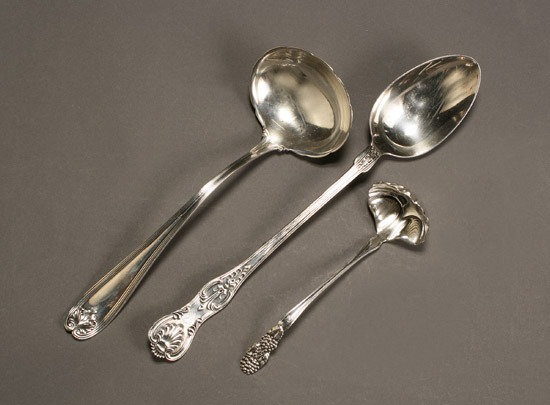 Appraisal: Group of Three American Sterling Flat Serving Articles The first