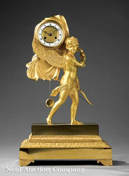 Appraisal: A Fine Empire Gilt Bronze Figural Mantel Clock c after