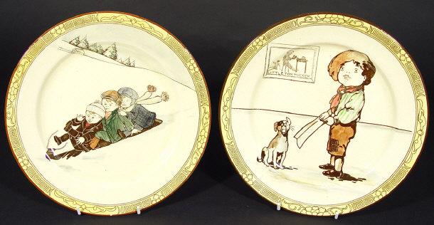 Appraisal: Two Royal Doulton series ware plates hand coloured and transfer