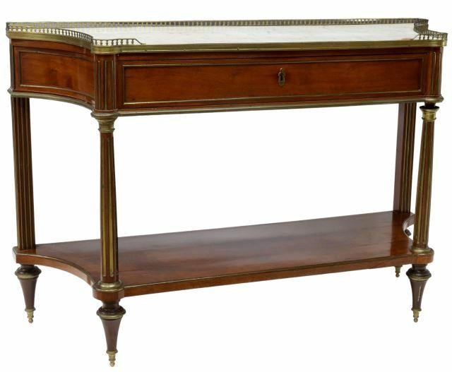 Appraisal: French Louis XVI style mahogany console table early th c