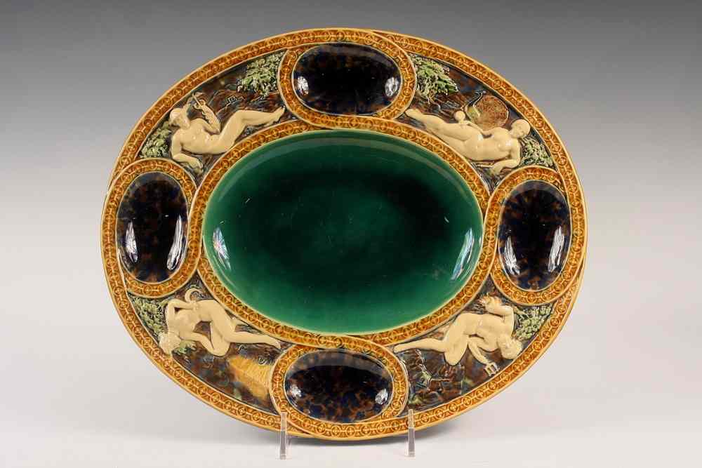 Appraisal: MAJOLICA PLATTER - th c Oval Majolica Platter in Romanesque