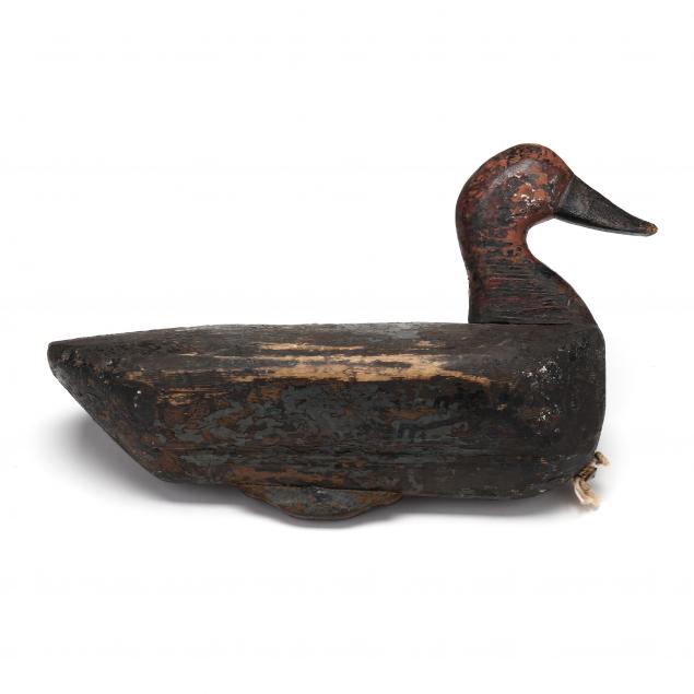 Appraisal: VERNON PARKER NC - CANVASBACK Circa s carved and painted