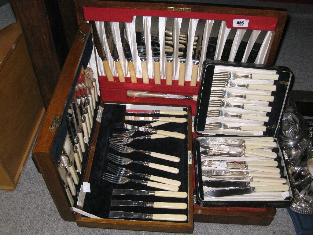 Appraisal: Lot comprising three cutlery sets