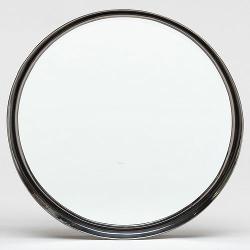 Appraisal: CONTEMPORARY INDIAN NICKEL PLATED CIRCULAR MIRRORWith a label 'Made in