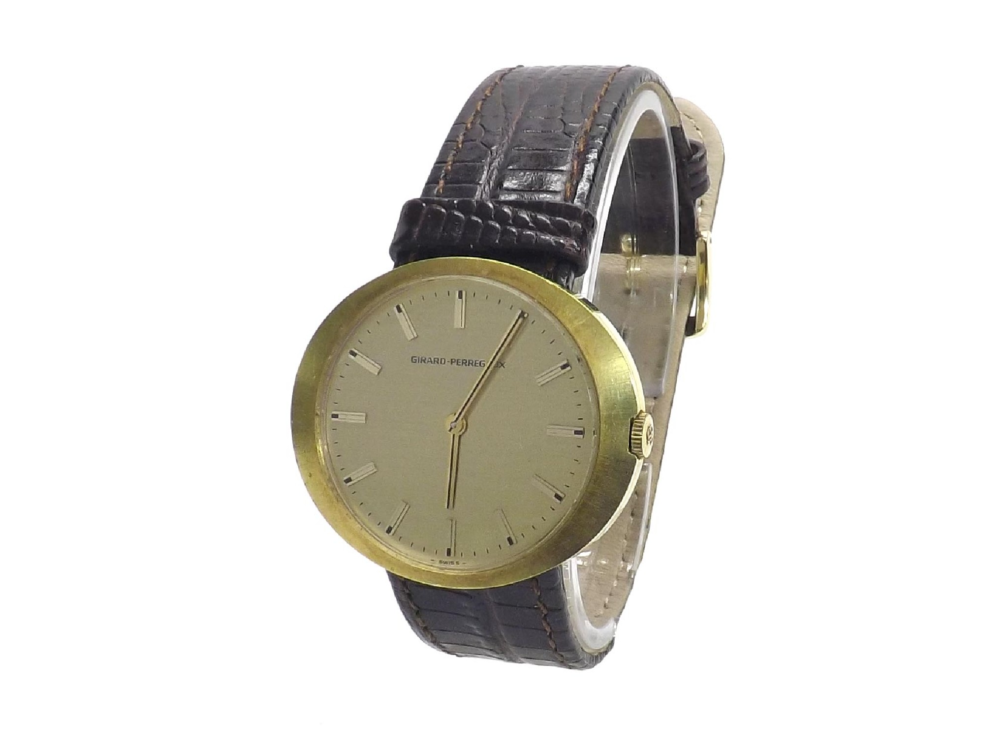 Appraisal: Girard-Perregaux gold filled oval gentleman's wristwatch jewel movement no circular