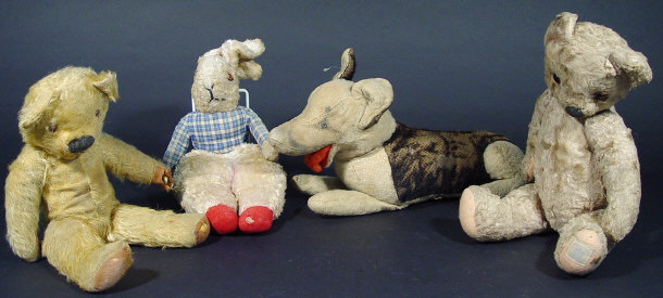 Appraisal: Four early soft toys - a Chad Valley jointed teddy