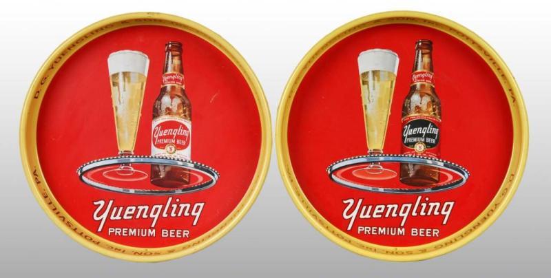 Appraisal: Lot of Tin Yuengling Beer Serving Trays Description Circa s