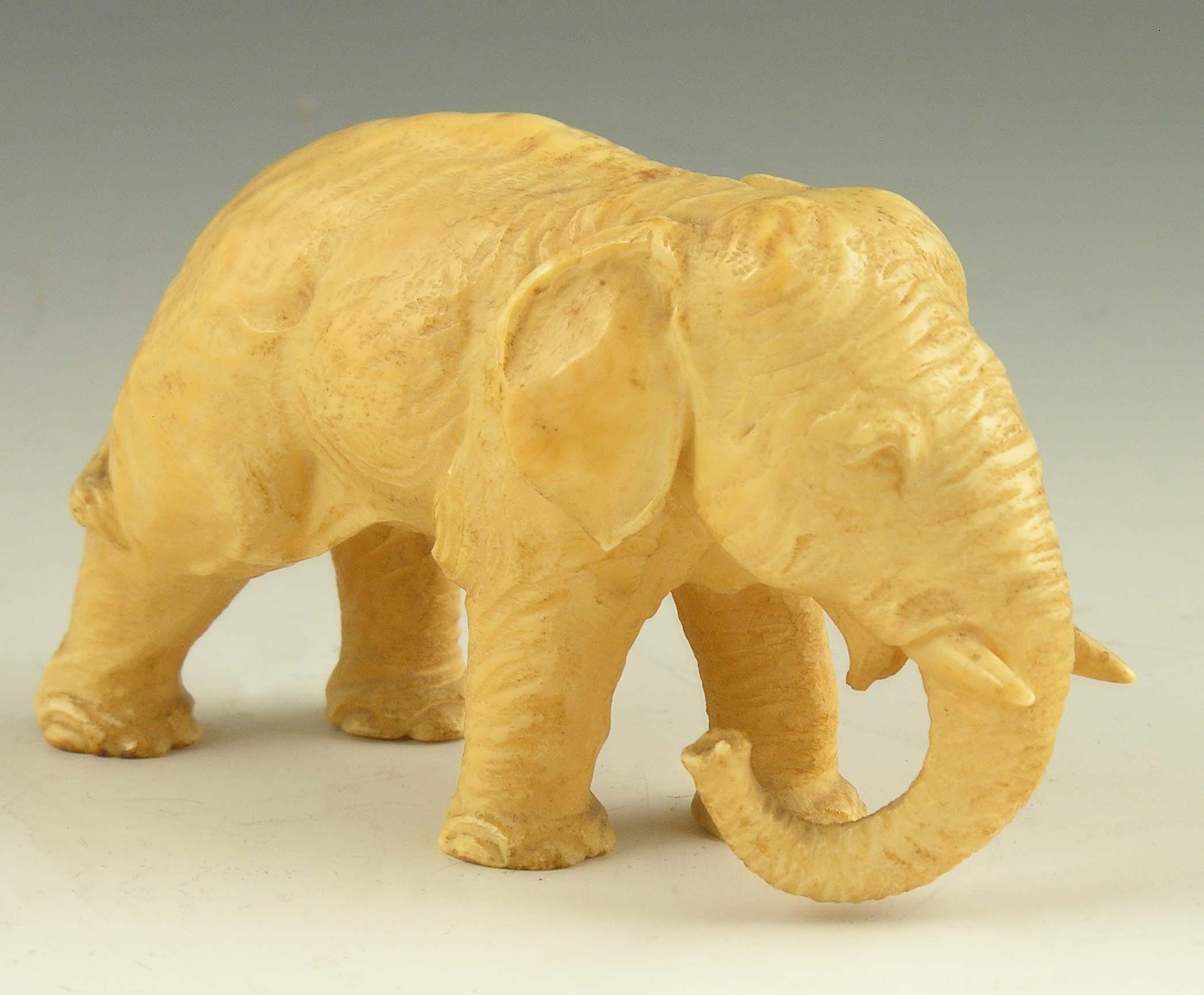 Appraisal: A carved ivory model of an elephant