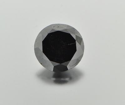 Appraisal: An Unmounted Carat Black Diamond Round brilliant cut Weight approx